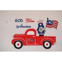 Gnome Red Truck God Bless...
