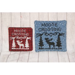 Moose Crossing Trees Scene...