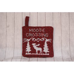 Moose Crossing Trees Scene...