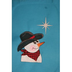 Snowman Cowboy Hat Star -...