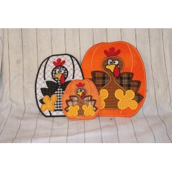 Turkey Trivet Applique -...