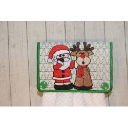 Santa Reindeer Towel Holder...